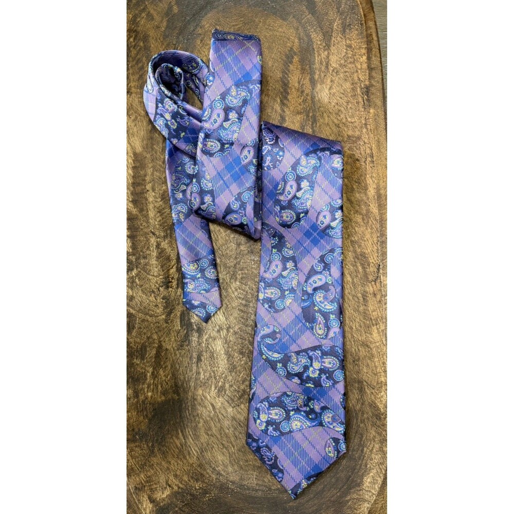 Verse 9 for Ben Crump Tie Necktie Purple Black blue paisley print